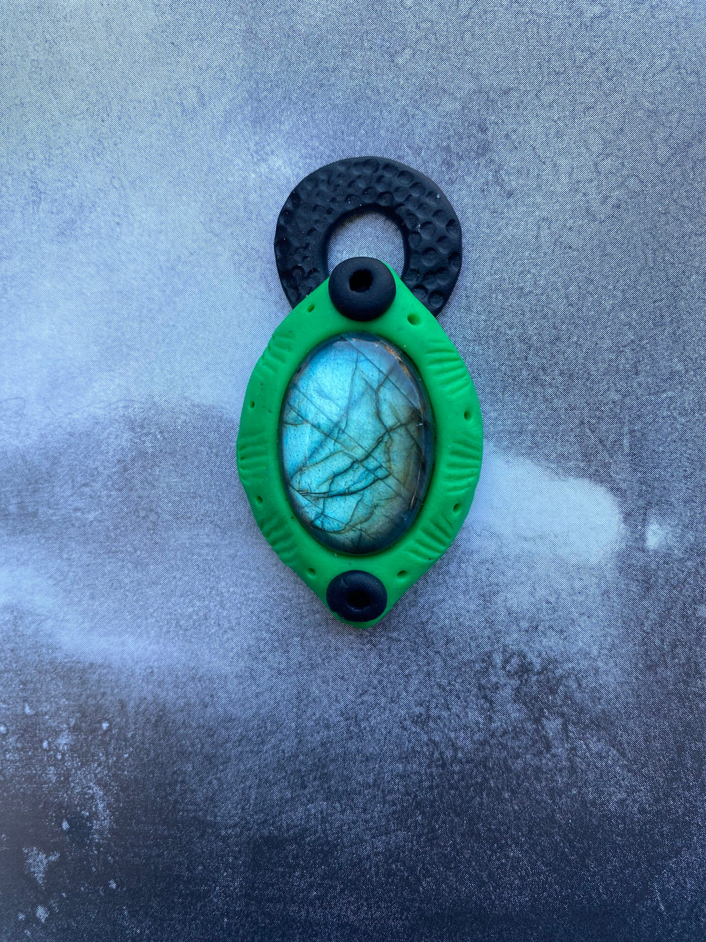 Labradorite Polymer Clay Pendant