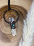 Snake Shed Essential Oil Roller Necklace • Emerald • Electroformed Copper