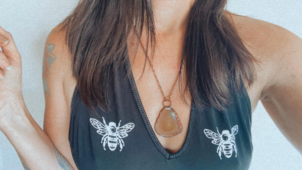Agate Slice Pendant • Electroformed Copper • Handmade Necklace