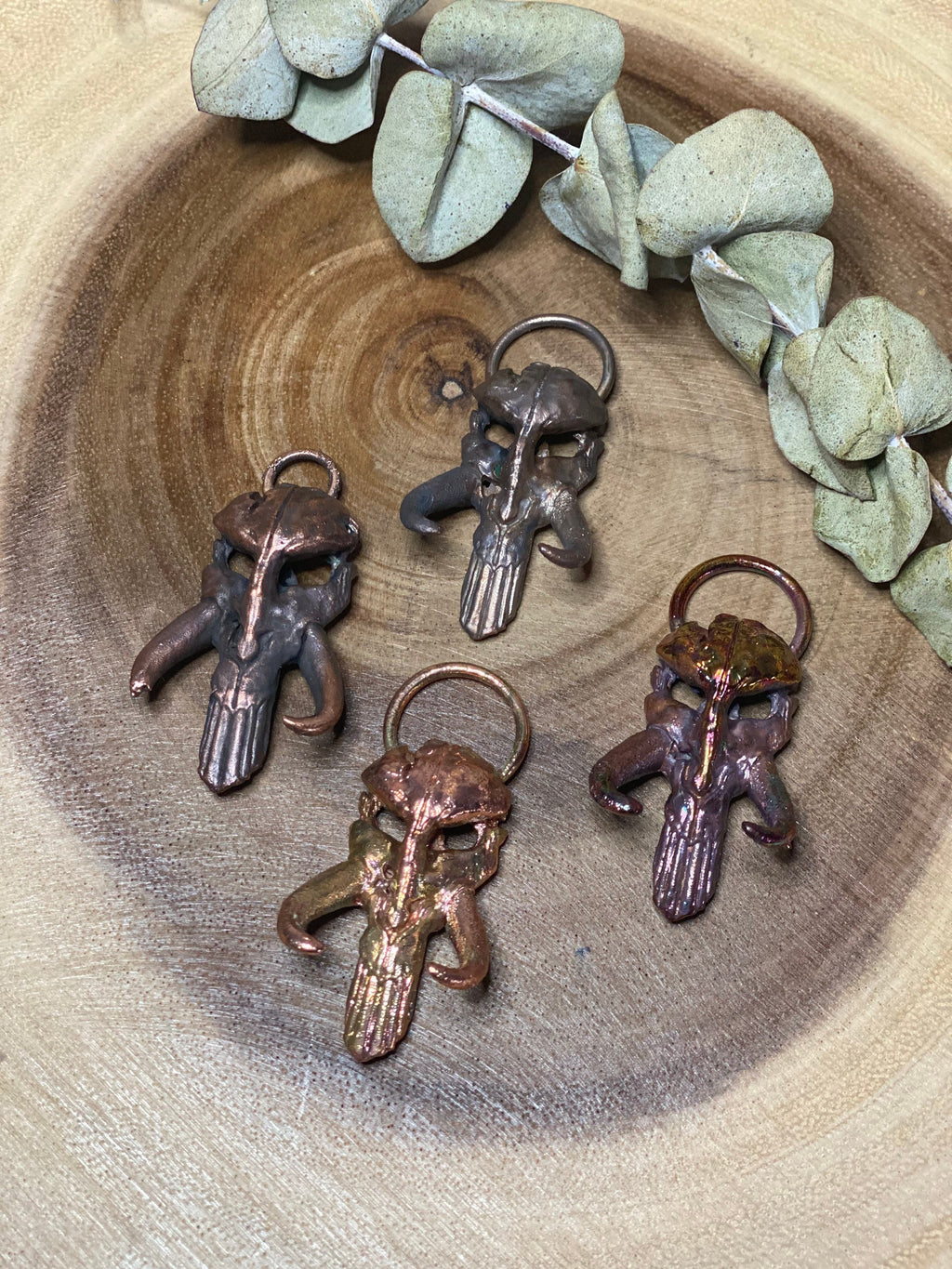 Mythic Skull Pendant • Electroformed Copper • Sci-Fi Necklace