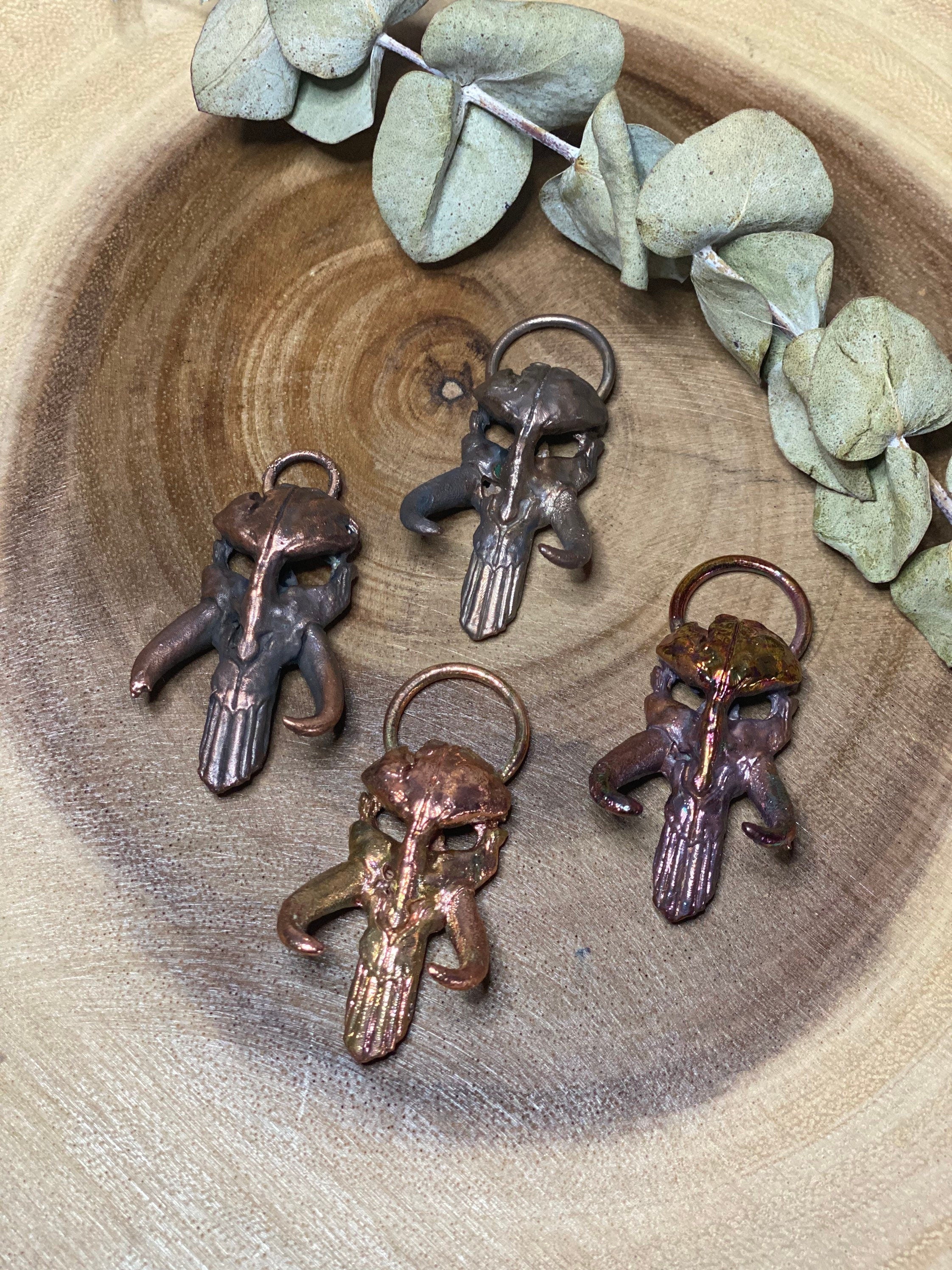 Mythic Skull Pendant • Electroformed Copper • Sci-Fi Necklace