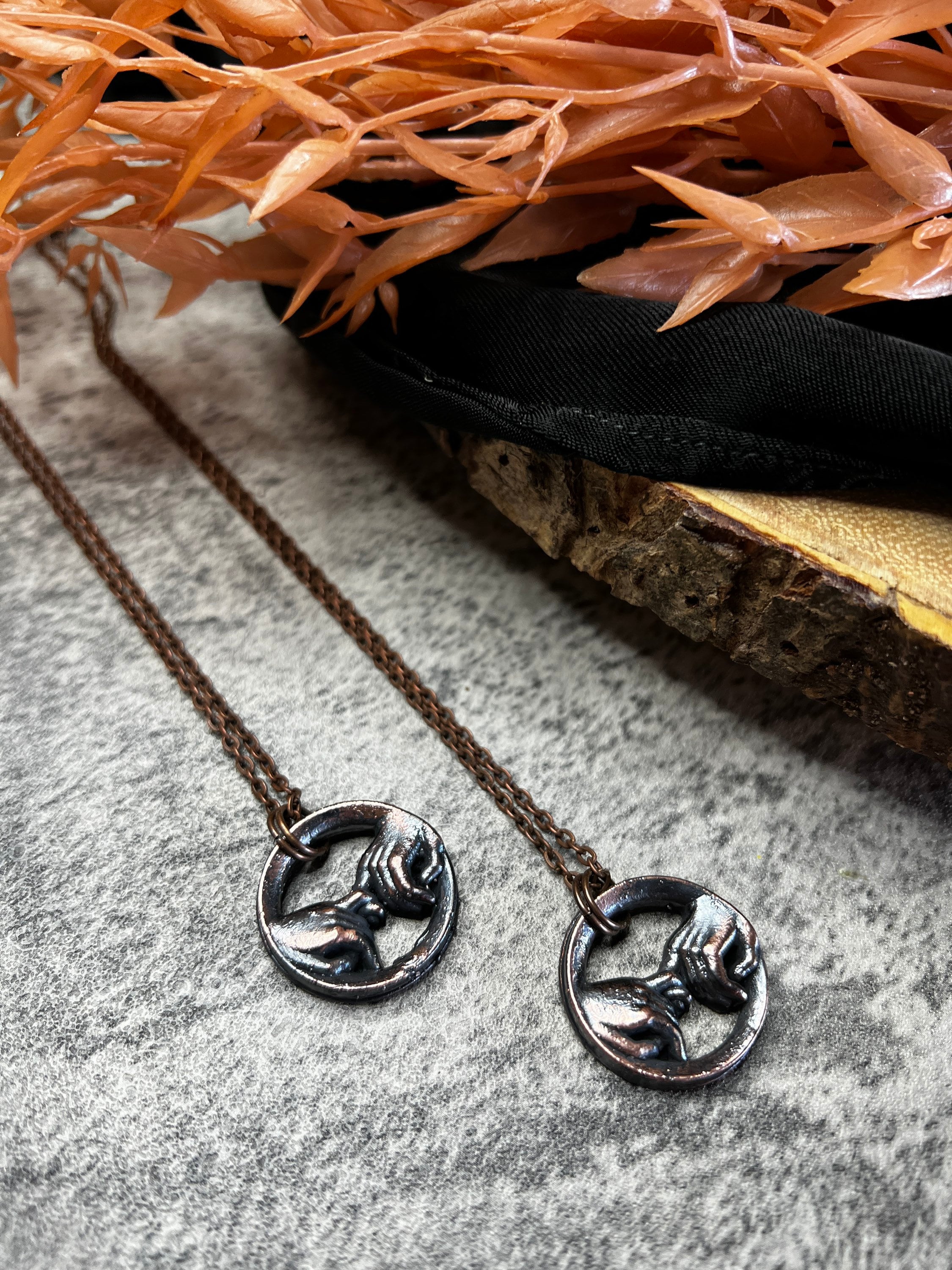 Pinky Promise Pendant • Electroformed Copper • Handmade Necklace