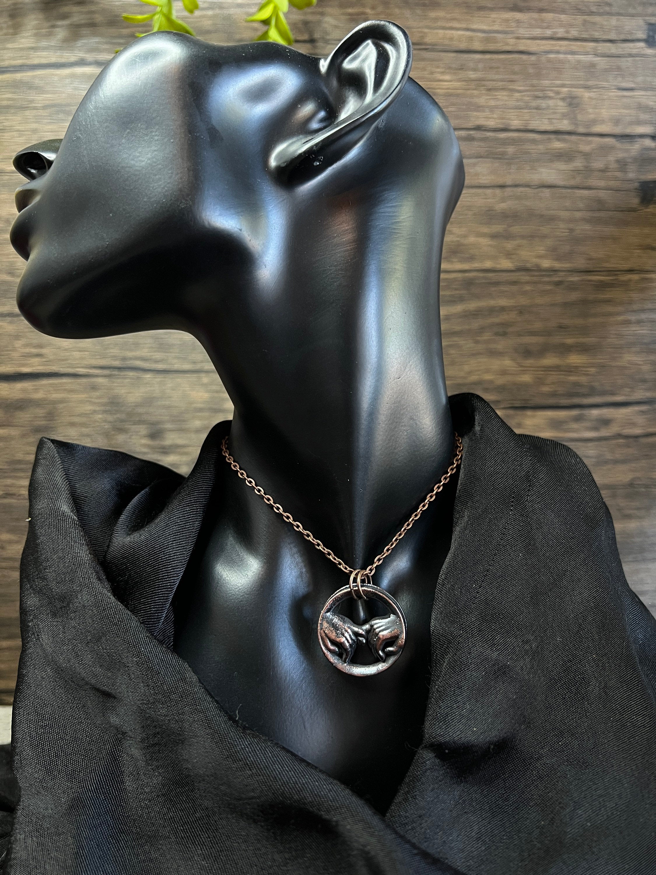 Pinky Promise Pendant • Electroformed Copper • Handmade Necklace