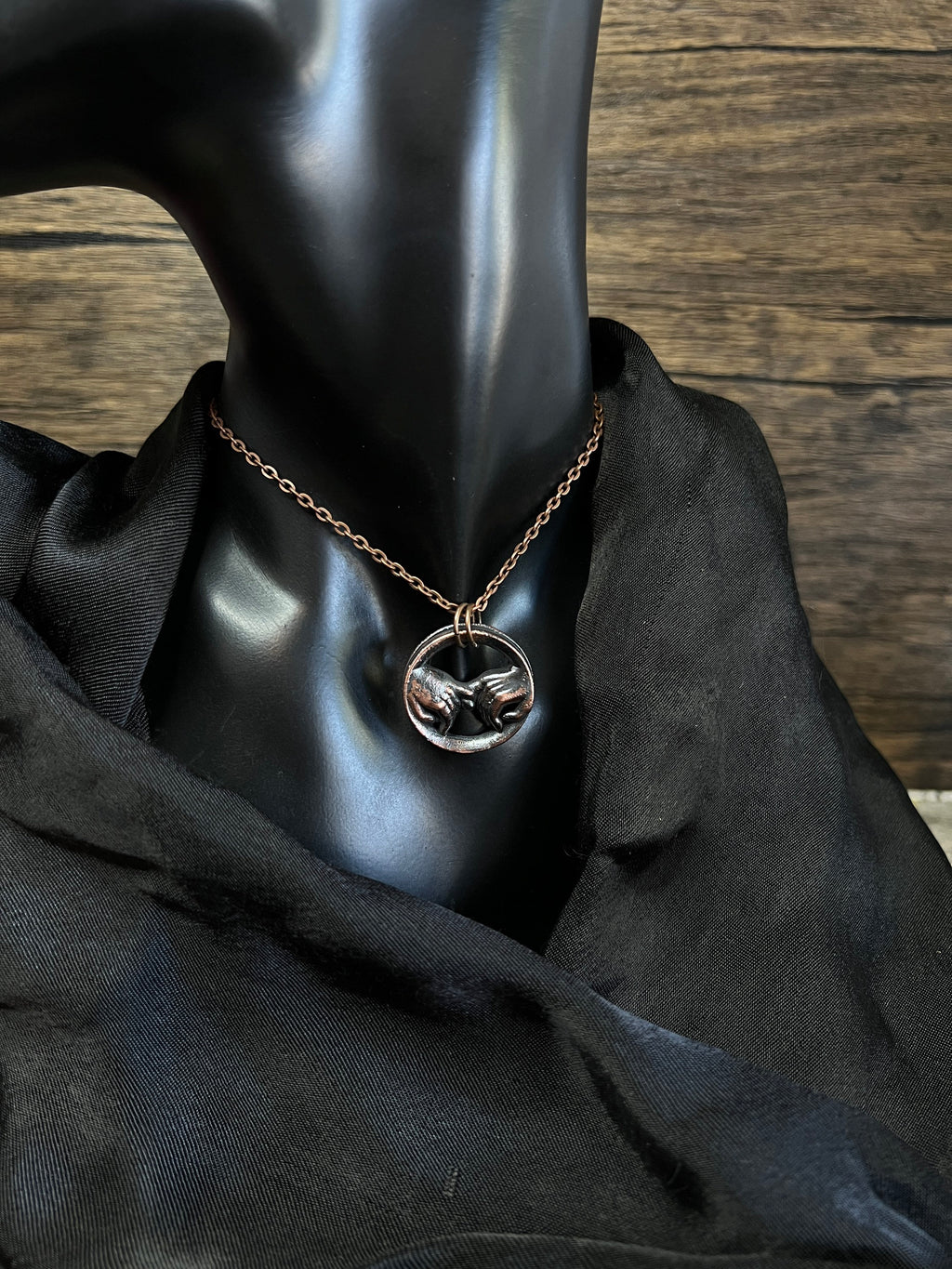 Pinky Promise Pendant • Electroformed Copper • Handmade Necklace