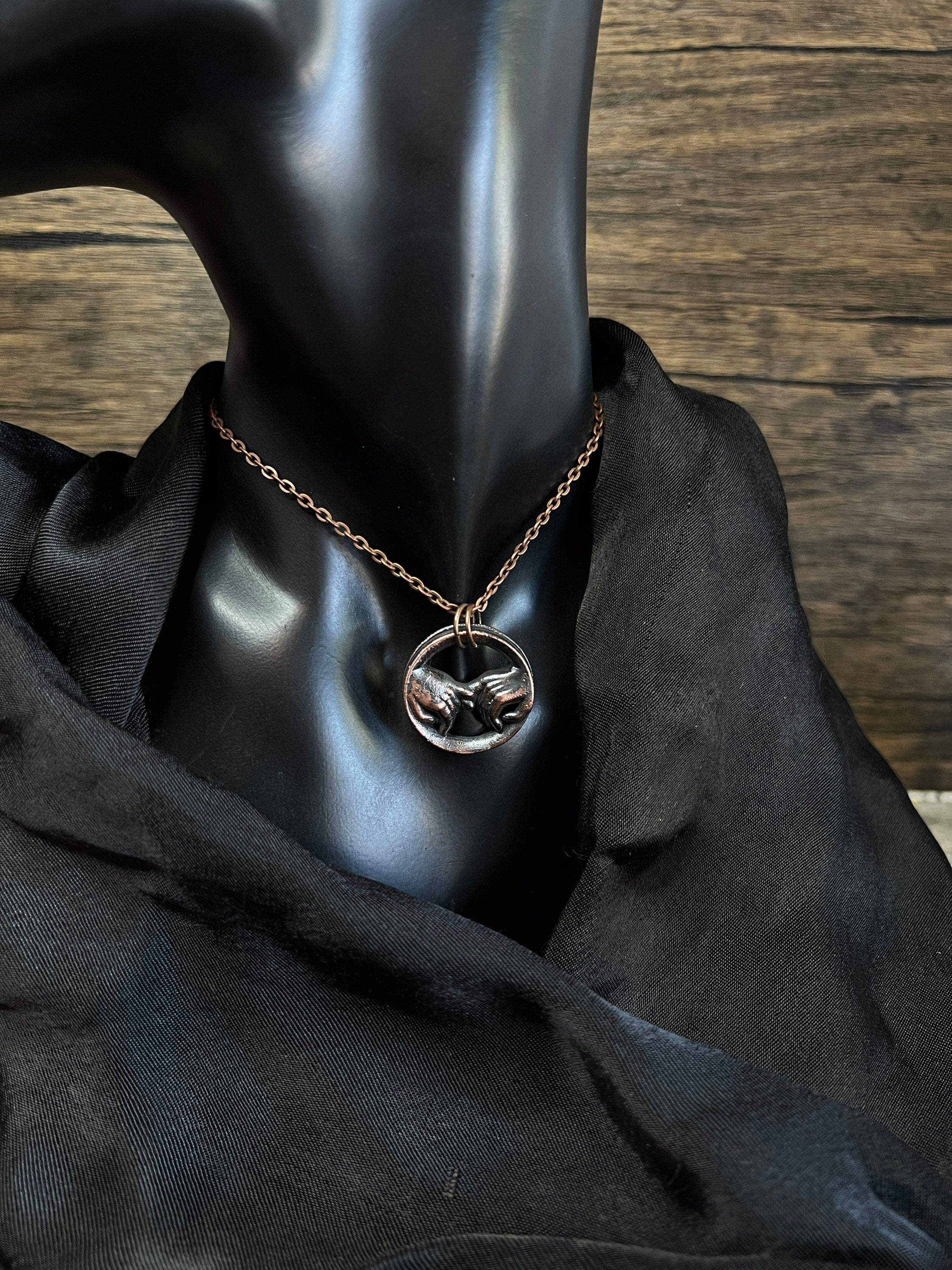 Pinky Promise Pendant • Electroformed Copper • Handmade Necklace