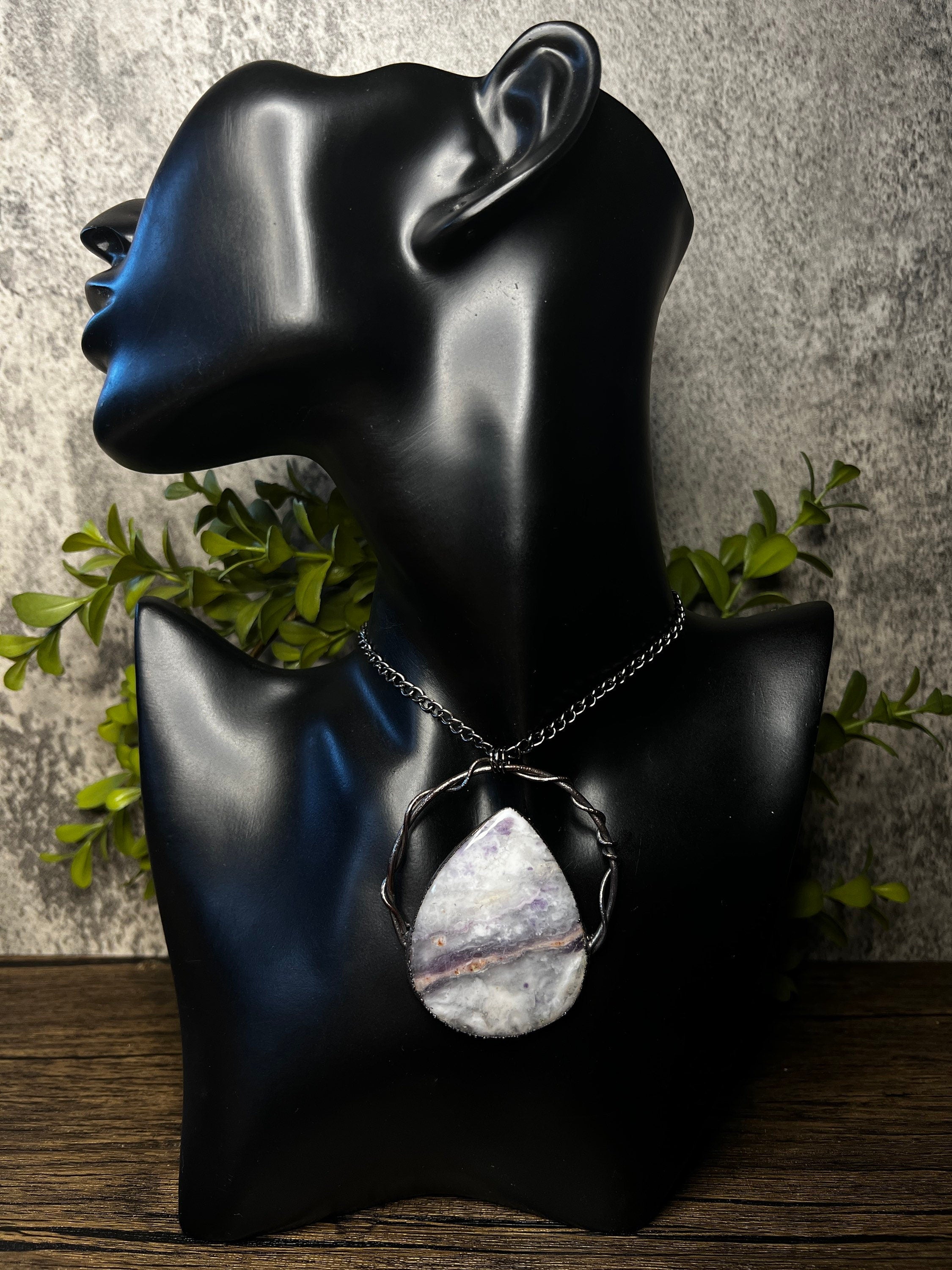 Amethyst Pendant • Electroformed Copper • Handmade Necklace