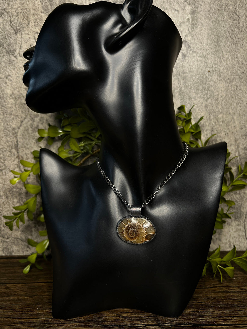 Ammonite Pendant • Electroformed Copper • Handmade Necklace