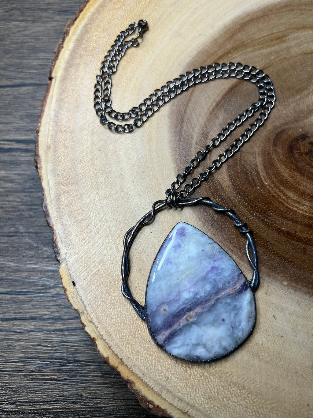 Amethyst Pendant • Electroformed Copper • Handmade Necklace