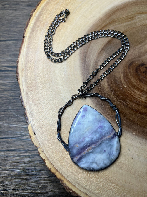 Amethyst Pendant • Electroformed Copper • Handmade Necklace