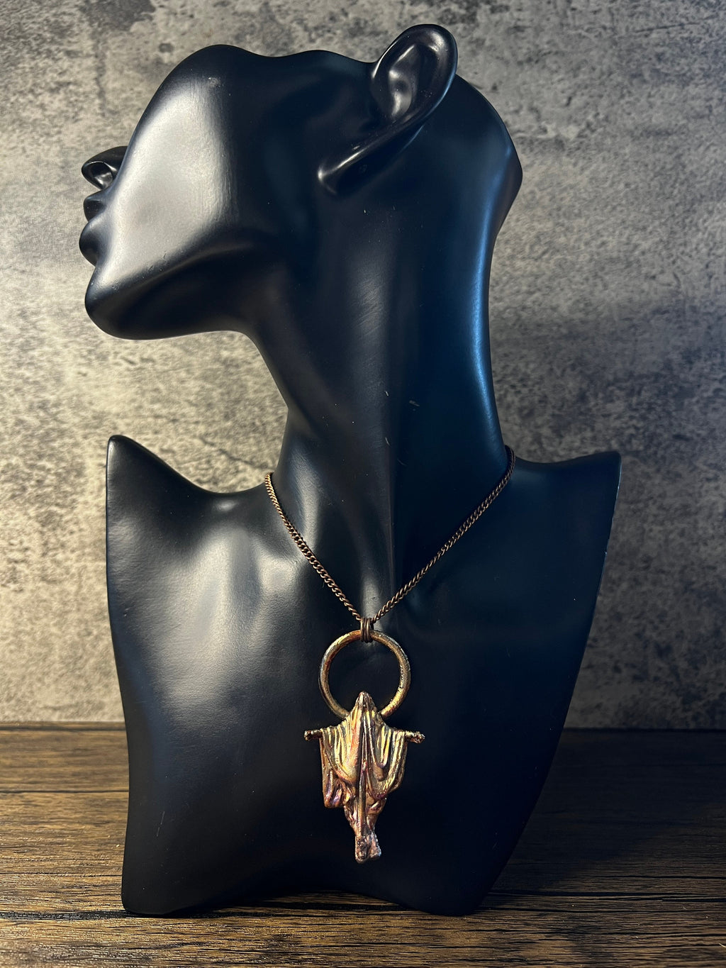 Spooky Ghost Pendant • Electroformed Copper • Halloween Necklace