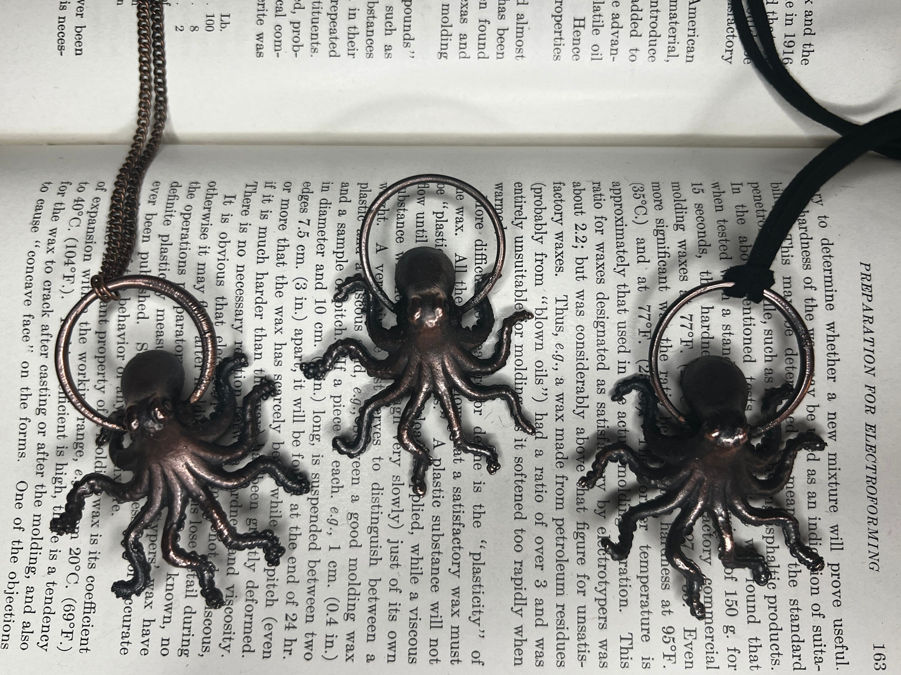 Octopus Pendant • Electroformed Copper • Ocean Jewelry