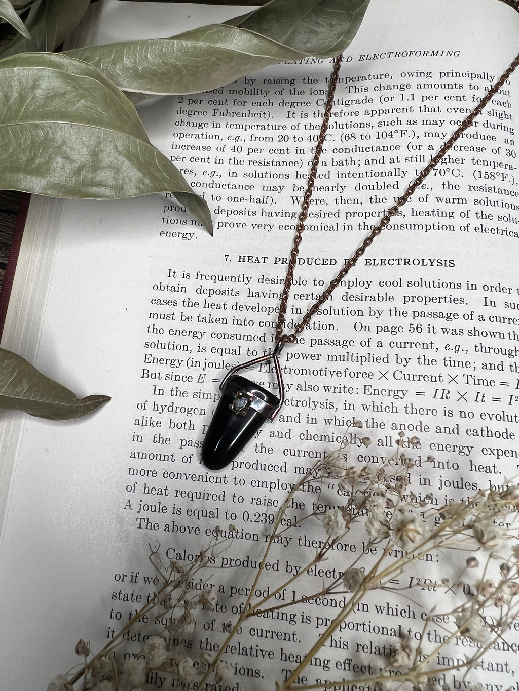 Onyx Pendant • Antique Bezel • Electroformed Copper