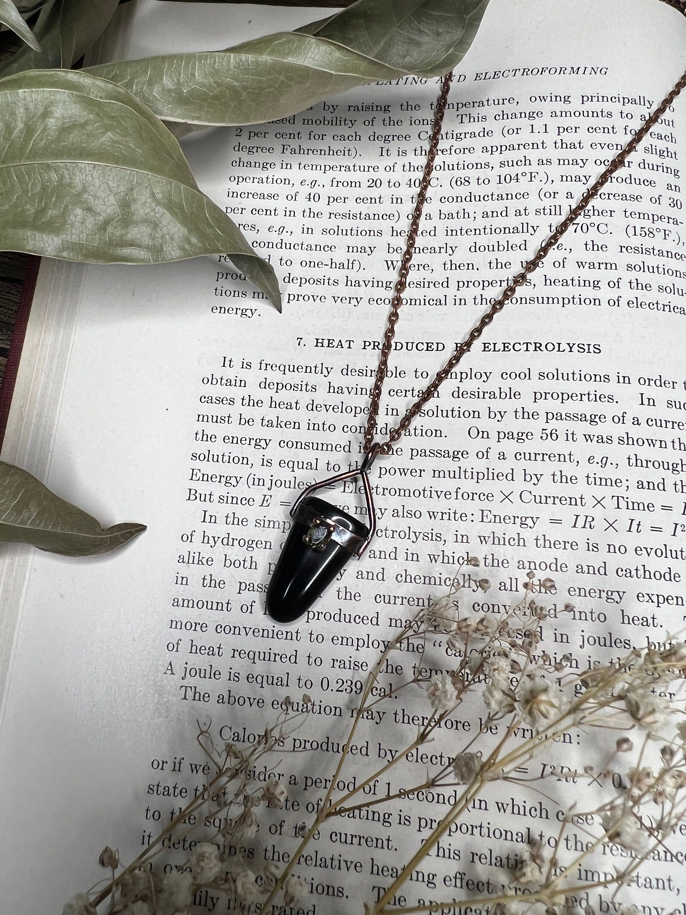 Onyx Pendant • Antique Bezel • Electroformed Copper