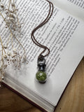 Peridot Potion Bottle Pendant • Electroformed Copper