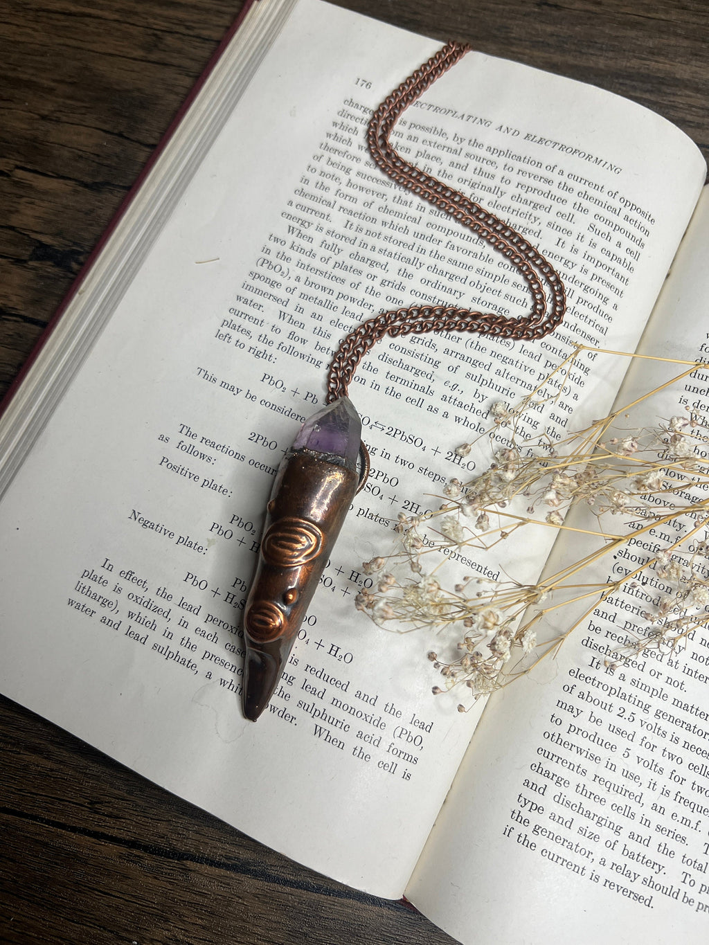 Witch Finger Pendant • Electroformed Copper • Amethyst Crystal • Gothic Jewelry