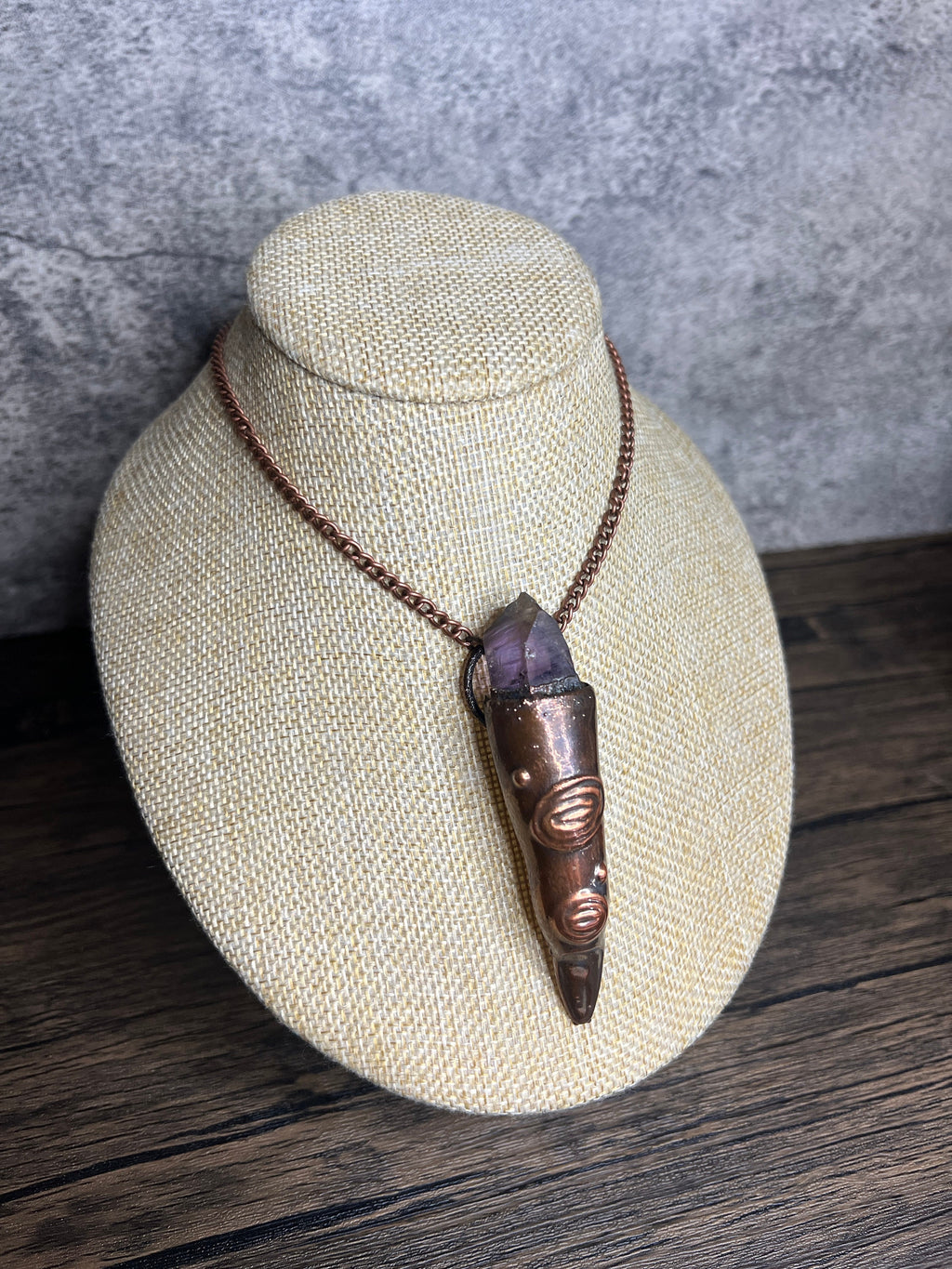 Witch Finger Pendant • Electroformed Copper • Amethyst Crystal • Gothic Jewelry