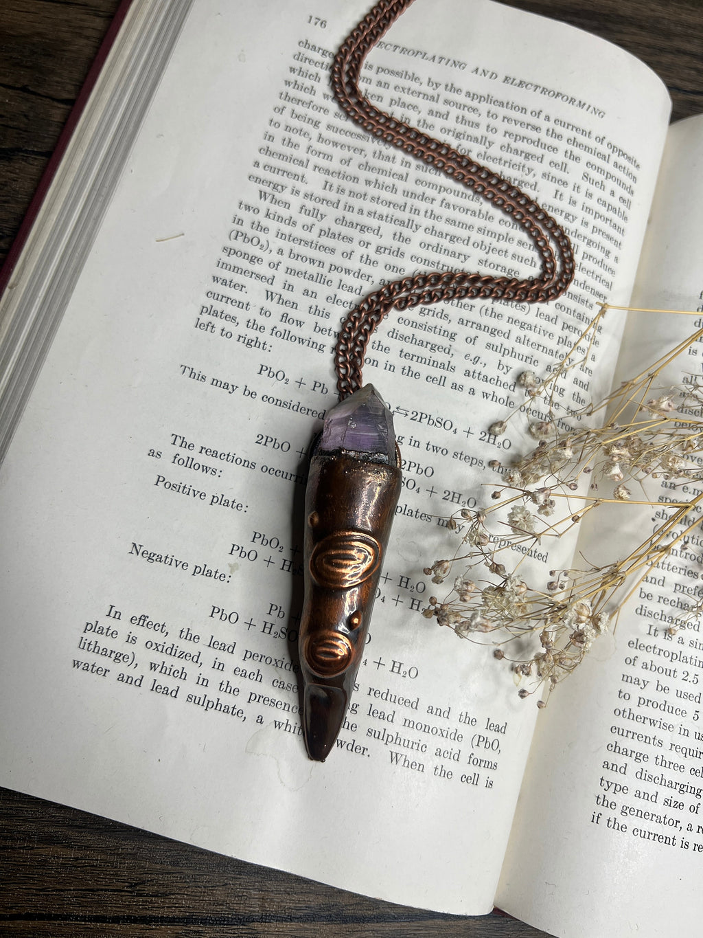 Witch Finger Pendant • Electroformed Copper • Amethyst Crystal • Gothic Jewelry