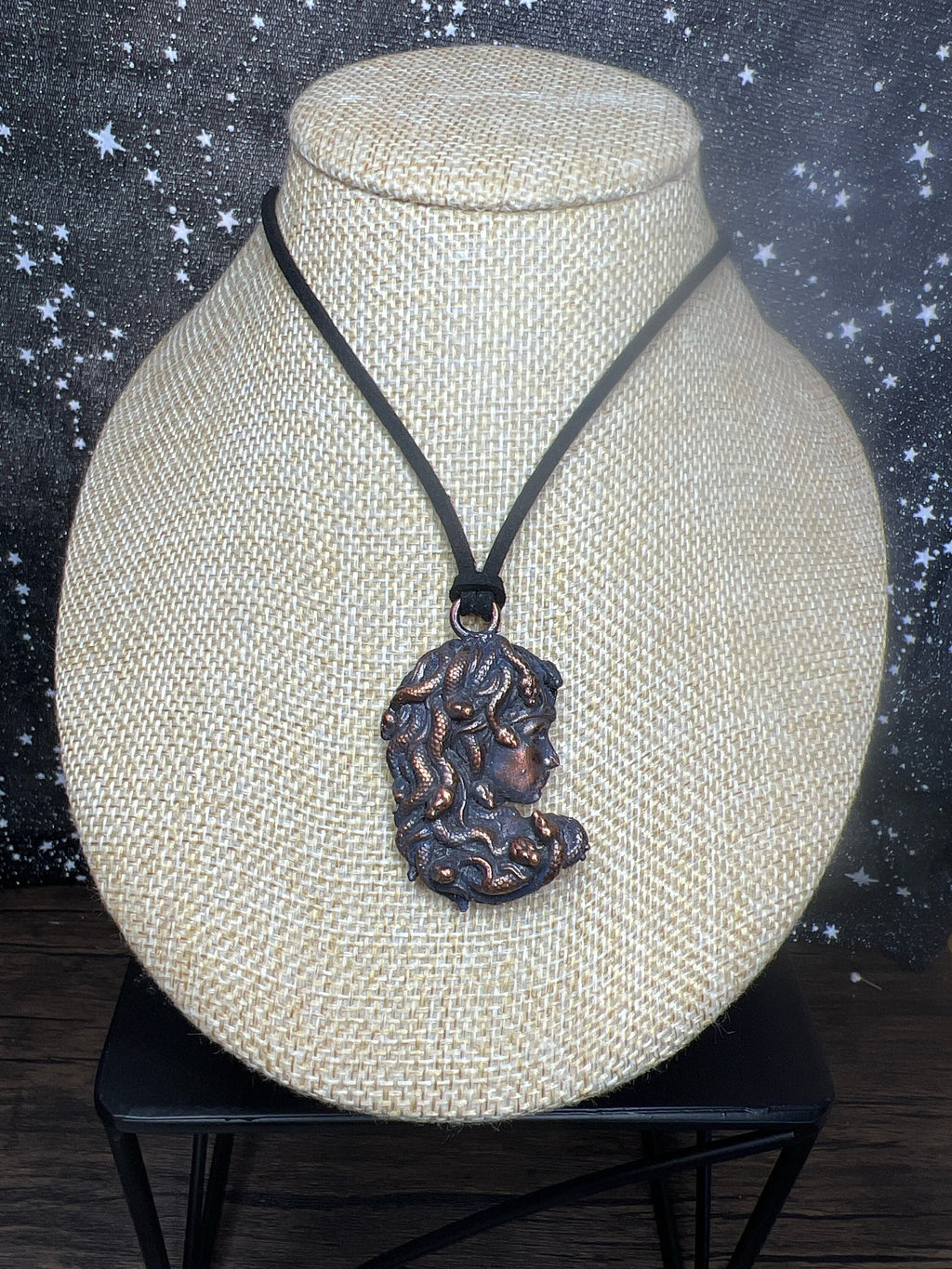 Medusa Pendant • Greek Mythology Jewelry • Electroformed Copper