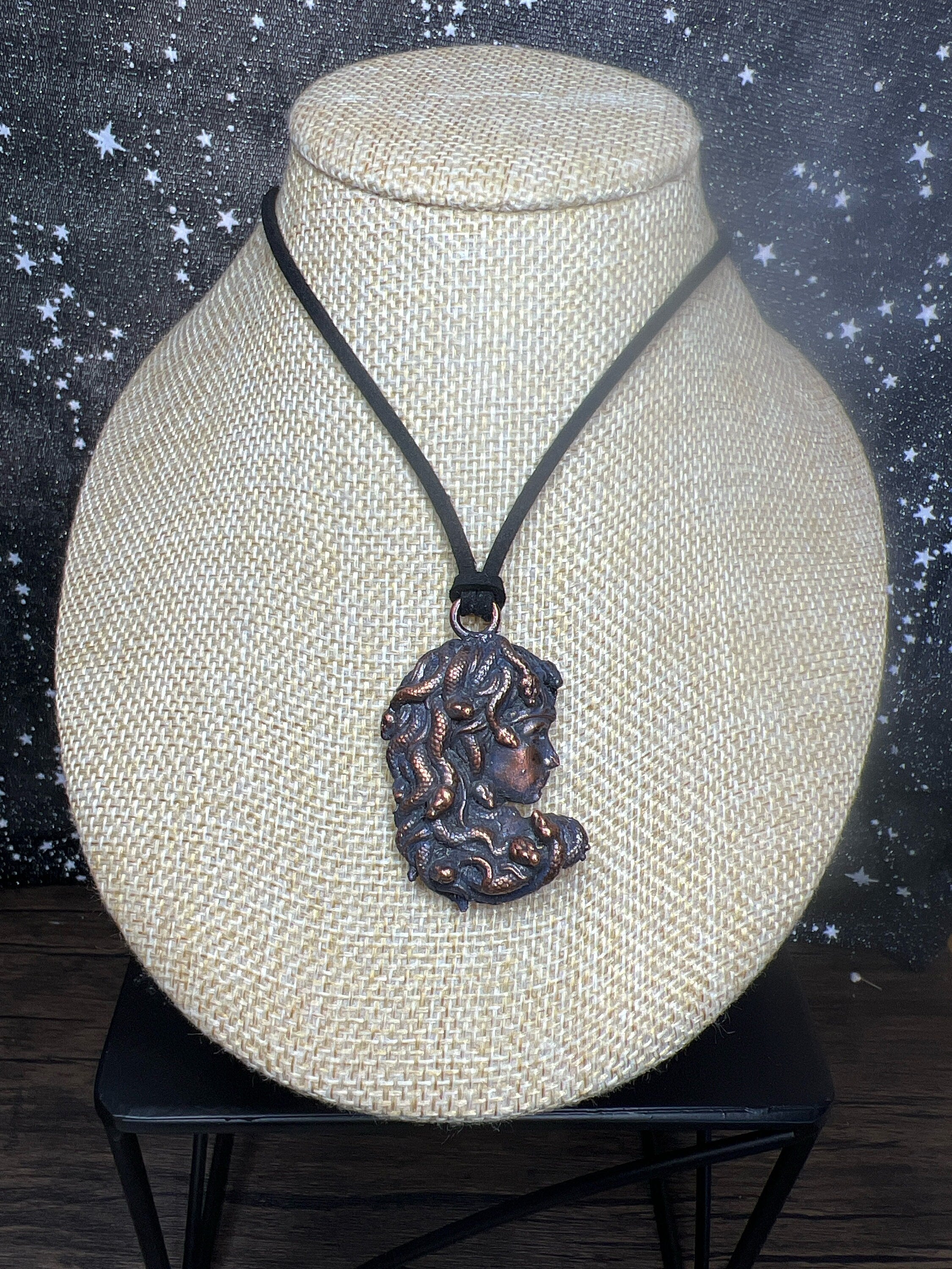 Medusa Pendant • Greek Mythology Jewelry • Electroformed Copper