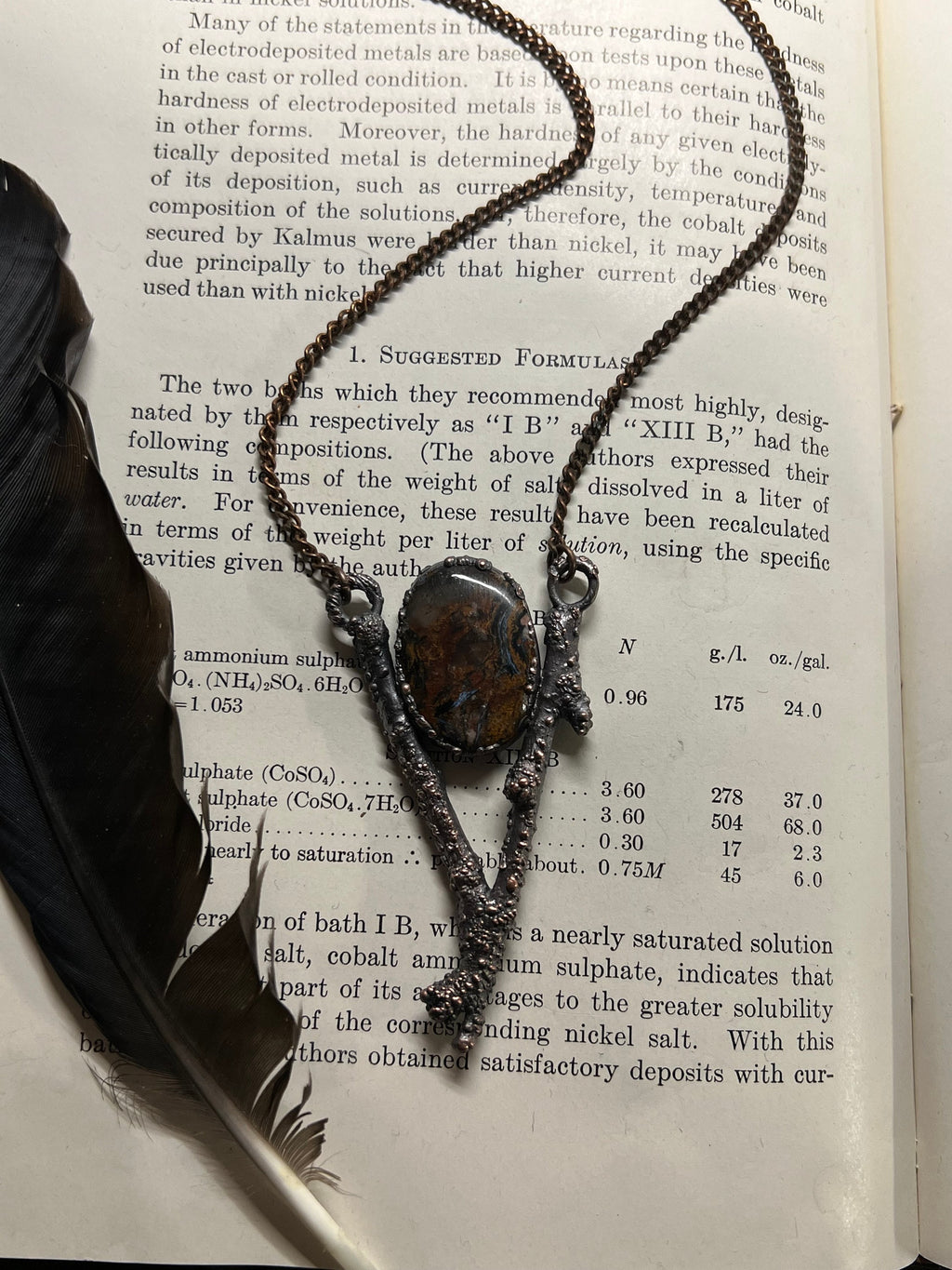Pietersite Twig Pendant • Electroformed Copper • Handmade Necklace