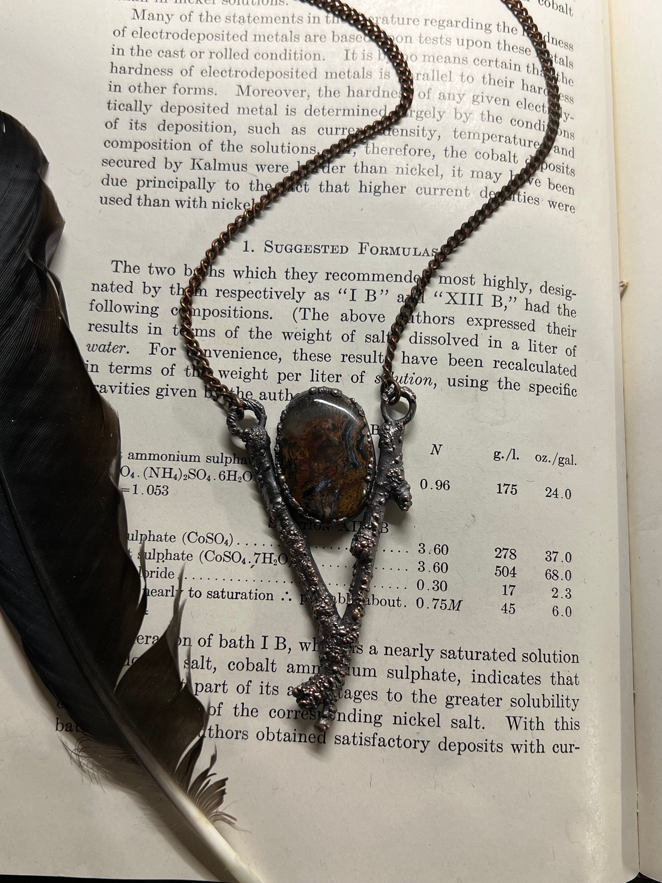 Pietersite Twig Pendant • Electroformed Copper • Handmade Necklace