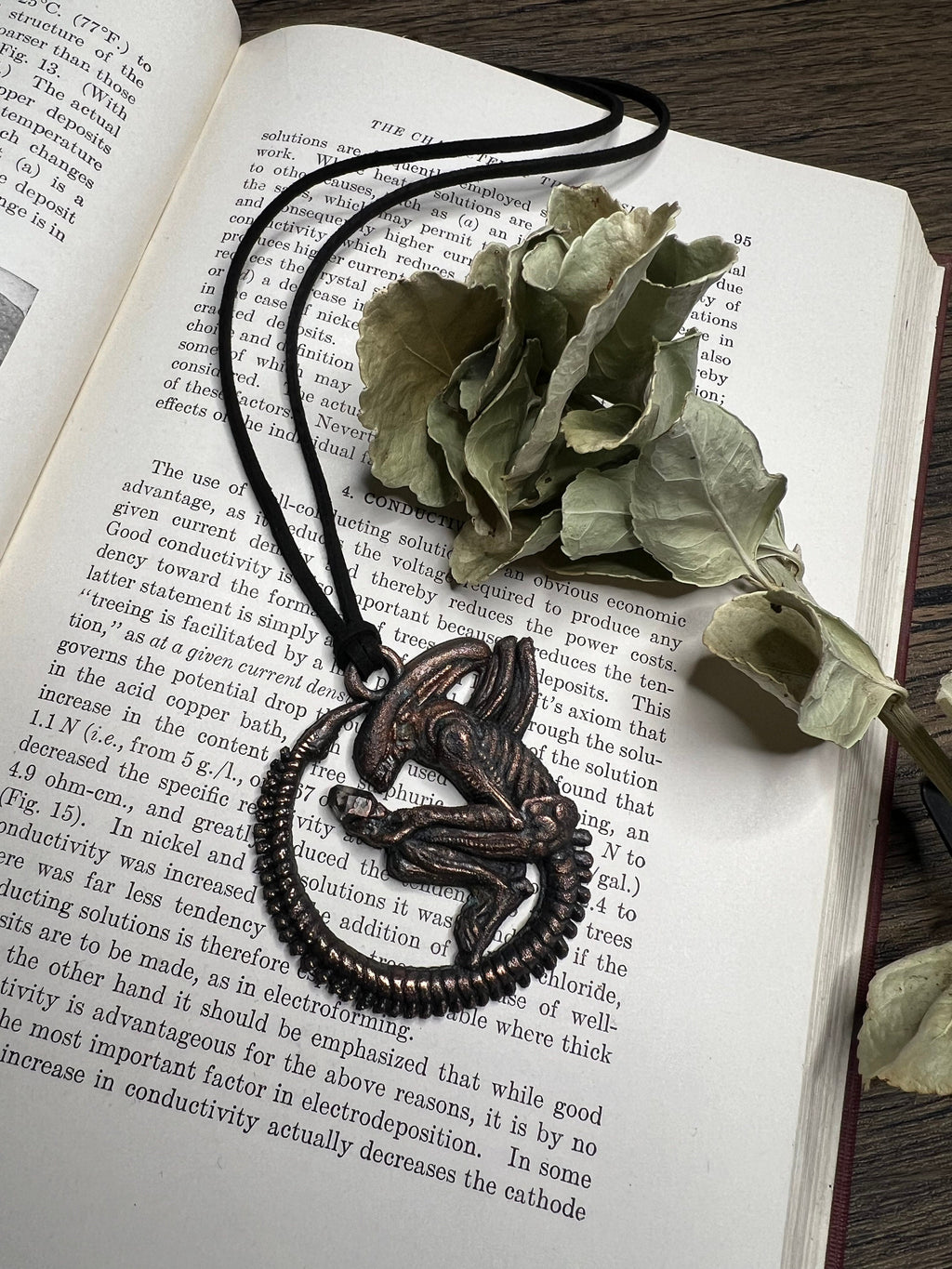 Alien Queen Pendant • Electroformed Copper • Sci-Fi Jewelry • Handmade Necklace