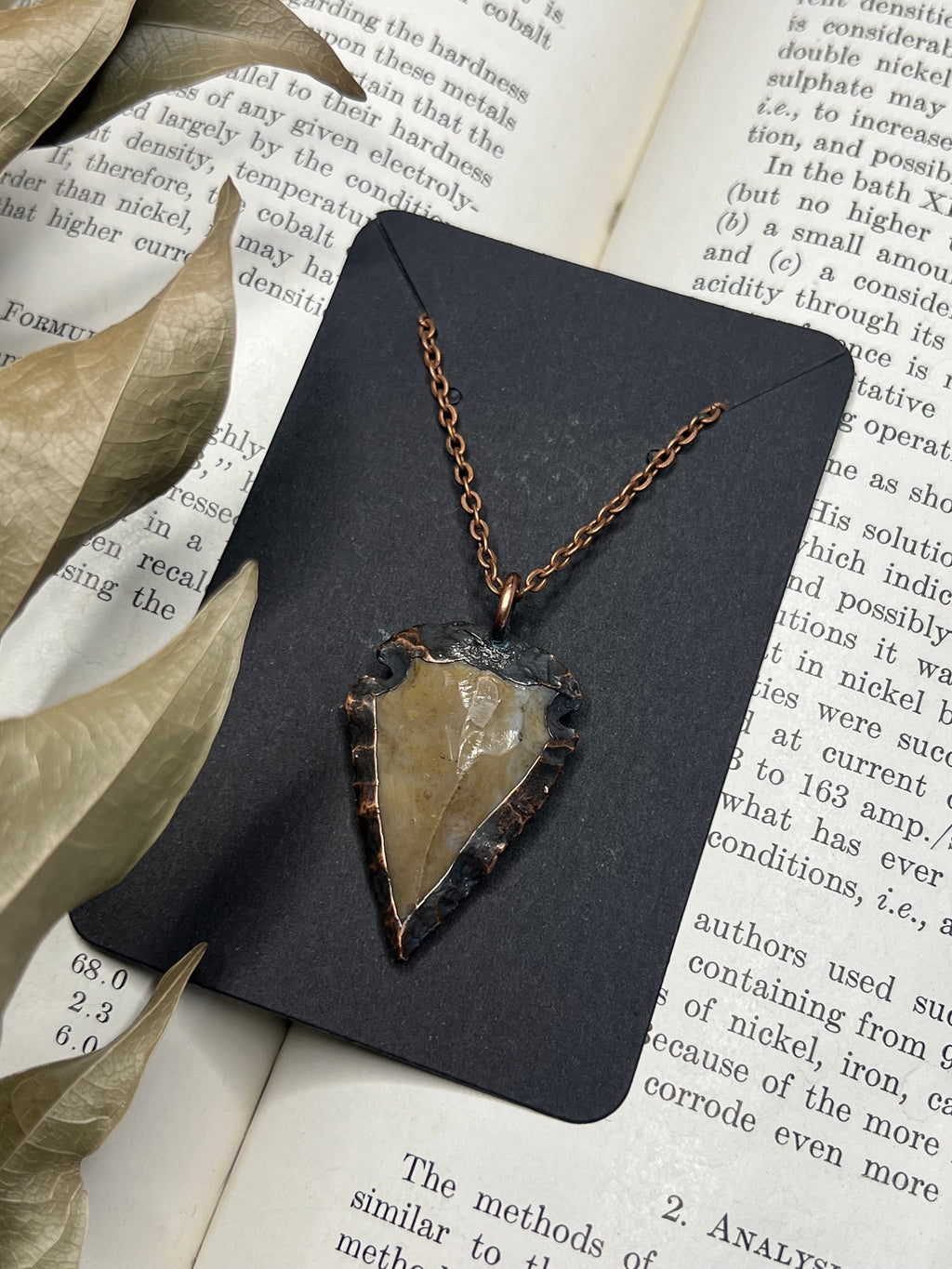 Flint Arrowhead Pendant • Electroformed Copper • Primitive Jewelry