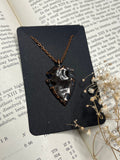 Flint Arrowhead Pendant • Electroformed Copper • Primitive Jewelry