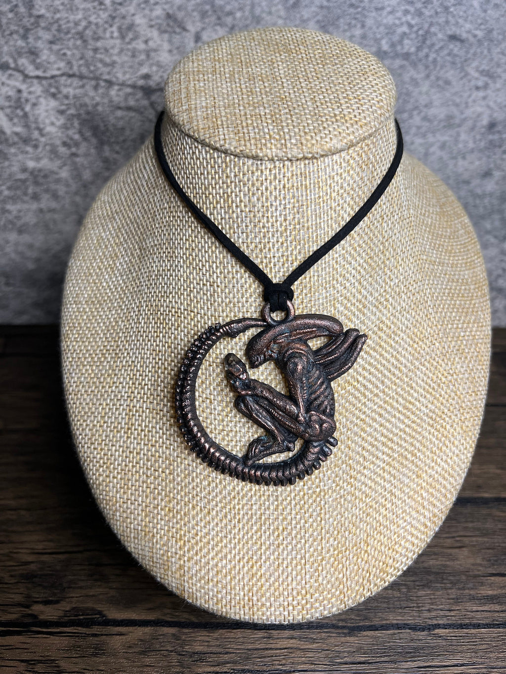 Alien Queen Pendant • Electroformed Copper • Sci-Fi Jewelry • Handmade Necklace