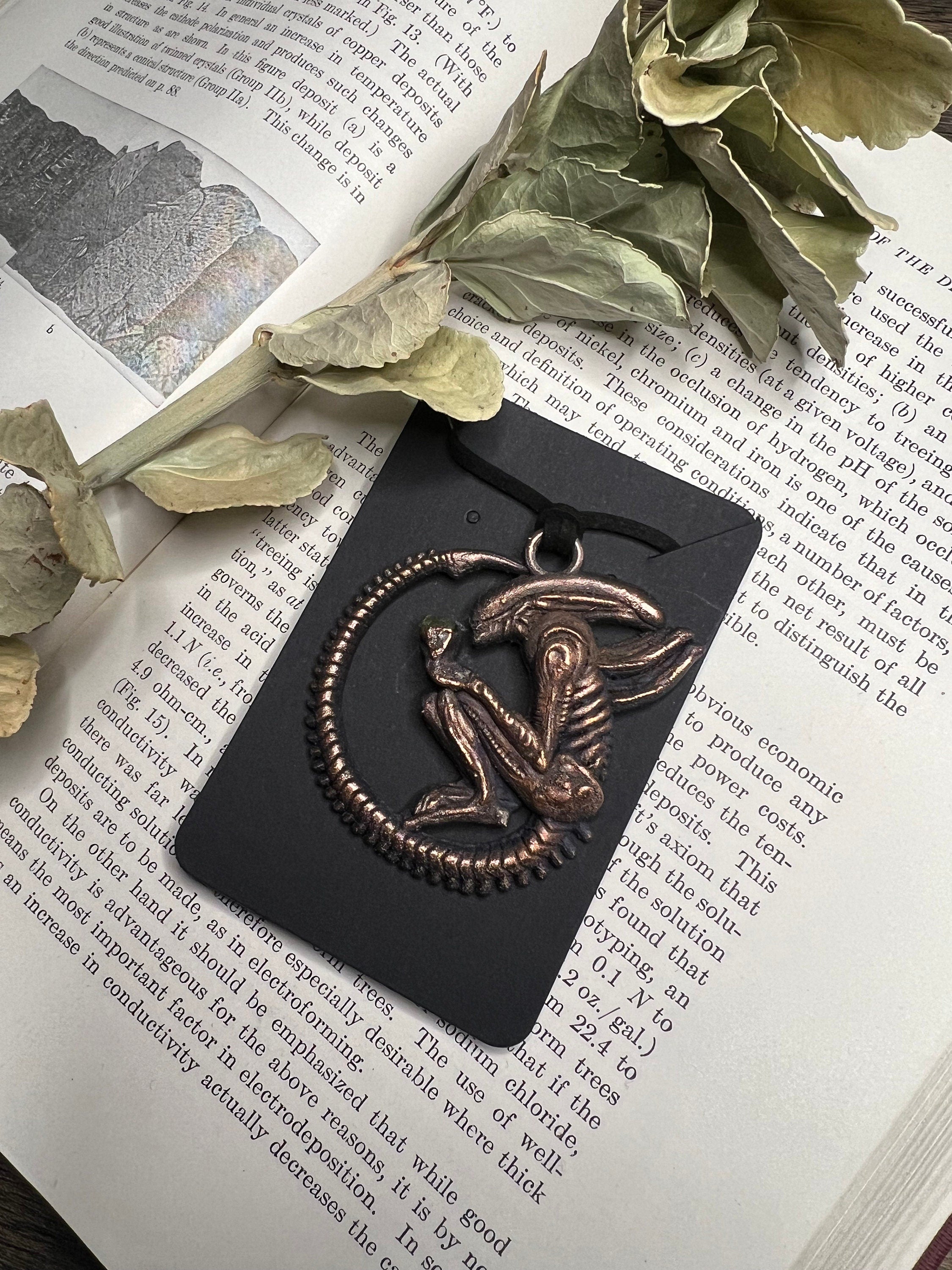 Alien Queen Pendant • Electroformed Copper • Sci-Fi Jewelry • Handmade Necklace