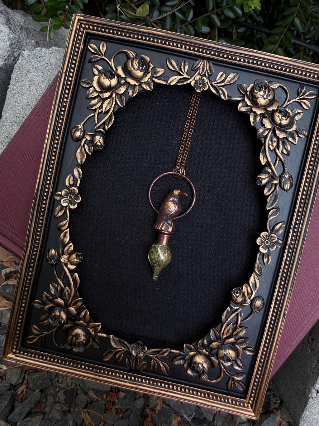 Raven Moss Vial Pendant • Electroformed Copper • Woodland Apothecary Necklace