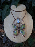 Moonstone • Luna Butterfly • Electroformed Copper Pendant