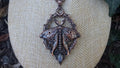 Vertebrae Luna Moth • Rainbow Moonstone • Electroformed Copper Pendant