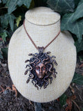Medusa Necklace · Red Eye Gorgon Pendant · Electroformed Copper · Serpent Necklace · Dark Mythology Jewelry