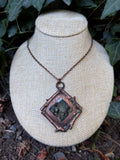 Labradorite Twig Pendant • Electroformed Copper • Handmade Necklace