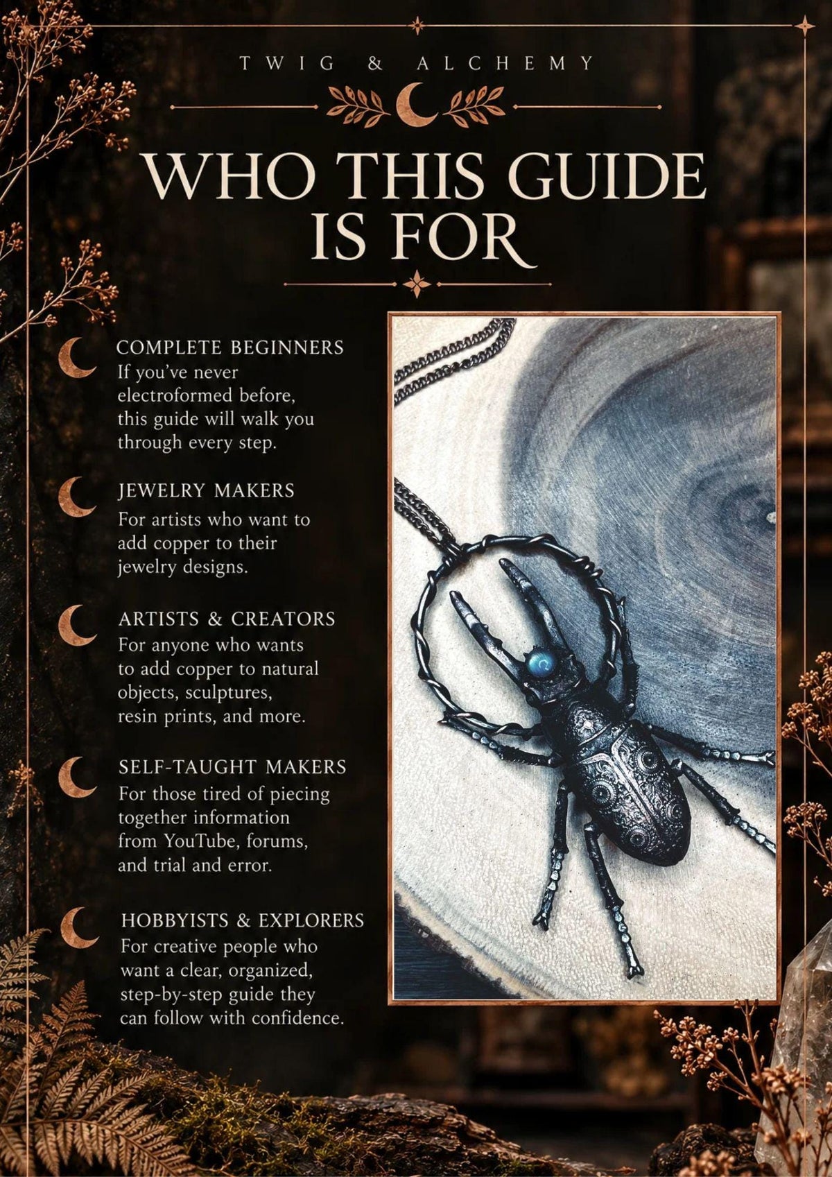 Electroforming Jewelry Tutorial • Copper Electroforming Guide (Digital PDF eBook)